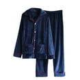 thumbnail image 1 of Chiccall Men's Velvet Pajama Set Soft Flannel Fleece Loose Lounge Sleep Pajama Top Bottom with Pockets, 1 of 4