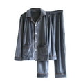 thumbnail image 1 of Chiccall Men's Velvet Pajama Set Soft Flannel Fleece Loose Lounge Sleep Pajama Top Bottom with Pockets, 1 of 6