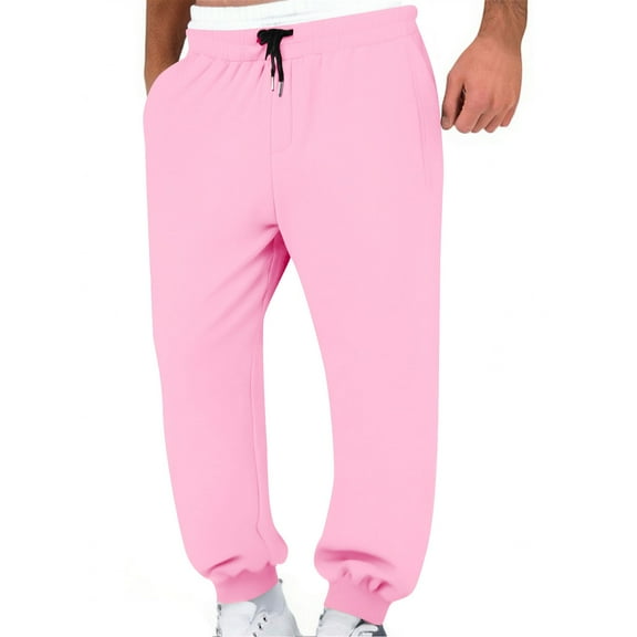 Chiccall Men's Wide Leg Sweatpants Casual Loose Double Waist Drawstring Elastic Bottom Joggers