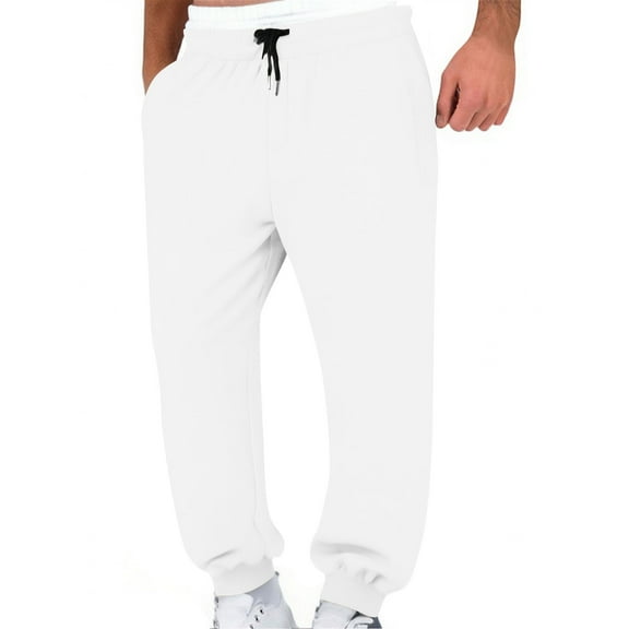Chiccall Men's Wide Leg Sweatpants Casual Loose Double Waist Drawstring Elastic Bottom Joggers