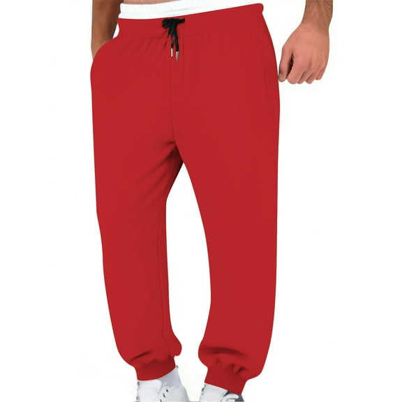 Chiccall Men's Wide Leg Sweatpants Casual Loose Double Waist Drawstring Elastic Bottom Joggers