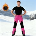 thumbnail image 1 of Chiccall Men's Winter Ski Pants with Fleece Lining Colorblock Thermal Warm Waterproof Button Zipper Snow Pants Outdoor Windproof Hiking with Pockets, 1 of 7