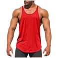 thumbnail image 1 of Chiccall Mens Solid Cotton Athletic Racerback Tank Tops Plus Size Quick Dry Lightweight High Elastic Shirts Sleeveless Workout Gym Activewear Red3XL, 1 of 6
