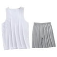 thumbnail image 1 of Chiccall Mens 2 Pieces Summer Outfits Elastic Waist Shorts Solid Sleeveless V Neck Tank Tops, 1 of 4