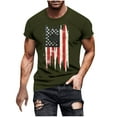 thumbnail image 1 of Chiccall Mens 4th of July Summe Tops American Flag Patriotic Crew Neck T-Shirt USA Independence Day Tee Tops, 1 of 5