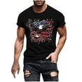 thumbnail image 1 of Chiccall Mens 4th of July Summe Tops American Flag Patriotic Crew Neck T-Shirt USA Independence Day Tee Tops, 1 of 5