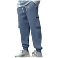 thumbnail image 1 of Chiccall Mens Baggy Corduroy Cargo Sweatpants Fall Winter Thermal Wide Leg Casual Workout Joggers Elastic Waist Drawstring Elastic Bottom Trousers with Pockets, 1 of 6