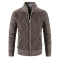 thumbnail image 1 of Chiccall Mens Cardigan Sweaters Casual Full Zip Stand Collar Knitted Sweater Fleece Lined Cardigans with Pocket, 1 of 5