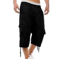 thumbnail image 1 of Chiccall Mens Cargo Capri Pants Long Cargo Shorts Baggy Casual Hiking Elastic Waist Outdoor Travel Work 3/4 Length Pants, 1 of 5