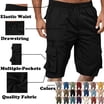 Shorten Ripstop Pants Homeyce Cargo Short for Men with Multi-Pocket Elastic Waist Shorts ...