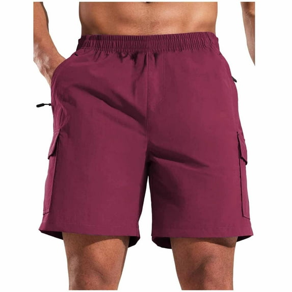 Chiccall Mens Cargo Shorts Quick Dry Waterproof Workout Shorts with Zipper Pockets for Outdoor Camping Hiking