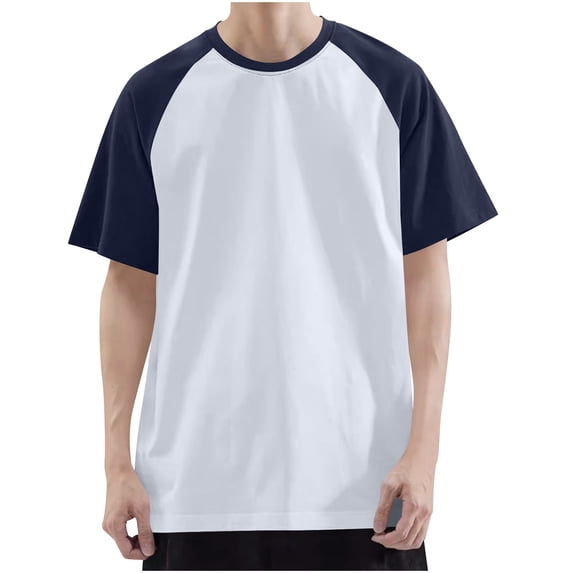 Chiccall Mens Casual Colorblock T Shirts Short Raglan sleeve Crew Neck Shirts Stylish Summer Beach Tee Tops
