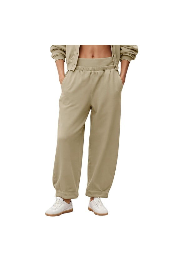 Mens Casual Pants Comfy Stretch Wide Leg Elastic Waist Workout Yoga Pant with Pocket