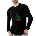 thumbnail image 1 of Chiccall Mens Christmas Printed T-Shirts Crew Neck Long Sleeve Stretch Winter Pullover Undershirt Loungewear, 1 of 5