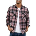 thumbnail image 1 of Chiccall Mens Classic Plaid Shirt Vintage Long Sleeve Button Down Flannel Shirts Plus Size Casual Fall Clothes with Pockets, 1 of 3