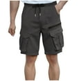 thumbnail image 1 of Chiccall Mens Cotton Shorts Elastic Waist Drawstring Multiple Pockets Cargo Shorts Outdoor Hiking Running Casual Shorts, 1 of 2