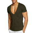 thumbnail image 1 of Chiccall Mens Cotton Workout T Shirts Quick Dry V Neck Short Sleeve Shirts Summer Stretch Muscle Tee Tops Army Green XL, 1 of 5