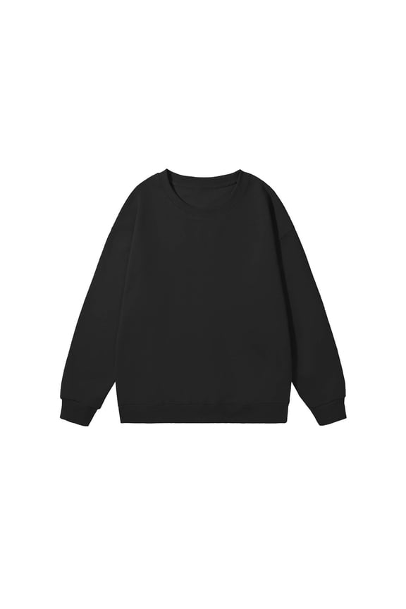 Mens Crew Neck Sweatshirts Pullover Solid Color Casual Long Sleeve Cotton Sweatshirt Tops for Men