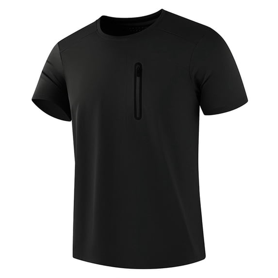 Chiccall Mens Crew Neck Tees Breathable Wicking Short Sleeve Solid T ...