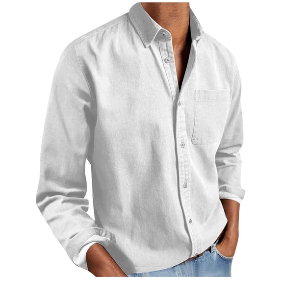 Chiccall Mens Dress Shirts Long Sleeve Business Casual Work Shirt with Pocket