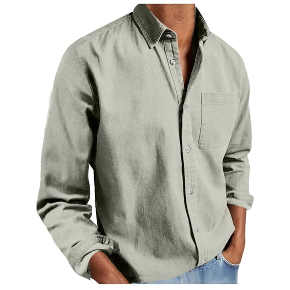 Chiccall Mens Dress Shirts Long Sleeve Business Casual Work Shirt with Pocket