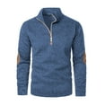 thumbnail image 1 of Chiccall Men's Quarter Zip Sweatshirts Mock Neck Colorblock Casual Comfy Warm Pullover Tops, 1 of 5