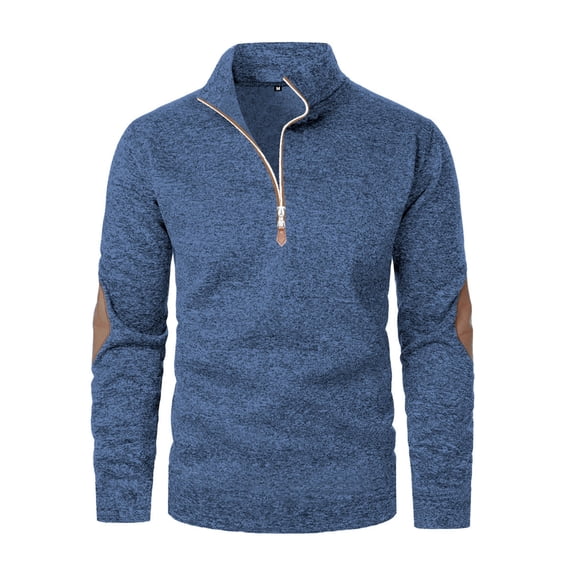 Chiccall Mens Fall Quarter Zip Sweatshirts Mock Neck Colorblock Casual Comfy Winter Thermal Pullover Sweaters