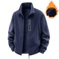 thumbnail image 1 of Chiccall Mens Fleece Jacket Plus Size Heavy Outdoor Windproof Hiking Traveling Full Zip Windbreaker Velvet Fleece Lined Thick Coat Fall Winter Comfy Warm Outwears with Zipper Pockets, 1 of 8