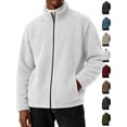 thumbnail image 1 of Chiccall Mens Fleece Jackets Winter Fuzzy Warm Thermal Full Zip Jacket Stand Collar Long Sleeve Coats with Pockets, 1 of 5