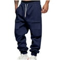 thumbnail image 1 of Chiccall Mens Fleece Sweatpants Cargo Pants Solid Athletic Workout Running Joggers with Pockets, 1 of 7