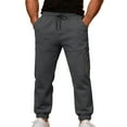 thumbnail image 1 of Chiccall Mens Fleece Sweatpants Casual Elastic Bottom Cargo Sweatpant Trendy Elastic Waist Drawstring Jogger Trouser, 1 of 6