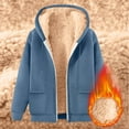 thumbnail image 1 of Chiccall Fleece Lined Hoodie Zip Up Thermal Winter Jacket Heavy Thicken Warm Comfy Fuzzy Wool Coat with Pockets, 1 of 8