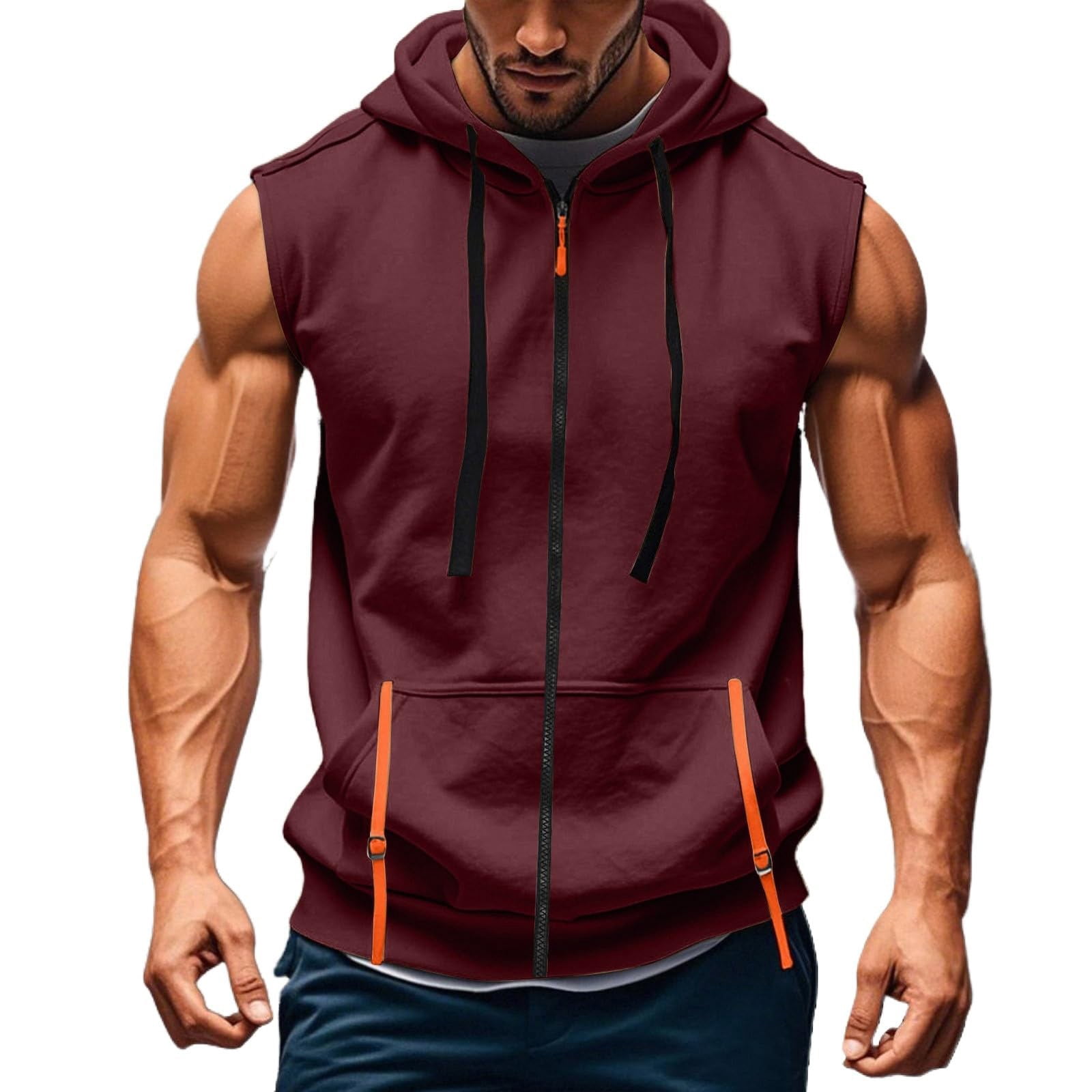 chiccall-mens-full-zip-hoodie-sleeveless-loose-drawstring-shirts-summer