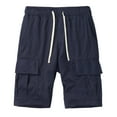 thumbnail image 1 of Chiccall Mens Hiking Cargo Shorts Casual Multi-Pocket Solid Color Cargo Shorts Summer Beach Loose Shorts, 1 of 4