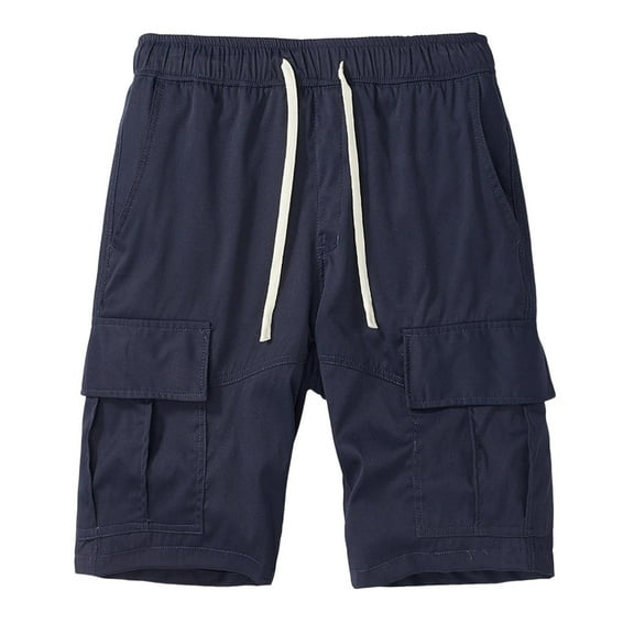 Chiccall Mens Hiking Cargo Shorts Casual Multi-Pocket Solid Color Cargo Shorts Summer Beach Loose Shorts