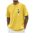 thumbnail image 1 of Chiccall Mens Independence Day Patriotic Day American Flag Graphic T Shirts Crew Neck Short Sleeve Casual Loose Plus Size Summer Shirt Tops L Yellow, 1 of 5