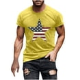 thumbnail image 1 of Chiccall Mens Independence Day Printed T-shirts USA Flag Graphic Short Sleeve Crew Neck Summer Beach Tee Tops Blouse, 1 of 5