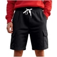 thumbnail image 1 of Chiccall Mens Jogging Cargo Shorts Causal Breathable Running Workout Soft Shorts Elastic Waist Drawstring Shorts with Pockets, 1 of 7