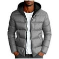 thumbnail image 1 of Chiccall Mens Lightweight Puffer Jackets Winter Warm Colorblock Hooded Full Zip Puffy Jacket with Pockets, 1 of 4