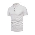 thumbnail image 1 of Chiccall Mens Lightweight Solid Shirts Plus Size Short Sleeve Button up Breathable Shirts 2XL White, 1 of 4