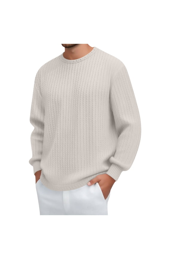 Mens Lightweight Sweaters Casual Stretch Comfy Textured Crew Neck Pullover Tops Fall Fashion 2025 Solid Long Sleeve Shirts