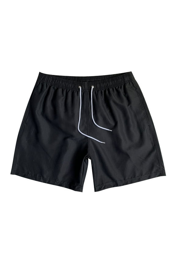 Mens Mesh Shorts Casual Lightweight Stretch Swim Trunks with Pockets Summer Beach Elastic Waist Drawstring Shorts Black