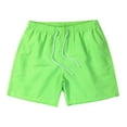 thumbnail image 1 of Chiccall Mens Mesh Shorts Casual Lightweight Stretch Swim Trunks with Pockets Summer Beach Elastic Waist Drawstring Shorts Green, 1 of 5