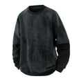 thumbnail image 1 of Chiccall Mens Mock 2 Piece Sweatshirts Crew Neck Sweatshirt Solid Long Sleeve Pullover Shirt, 1 of 7