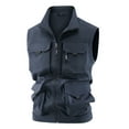 thumbnail image 1 of Chiccall Mens Multi-Pocket Fish Camping Hiking Vest Full Zip Stand Collar Outdoor Photo Work Cargo Vest, 1 of 8