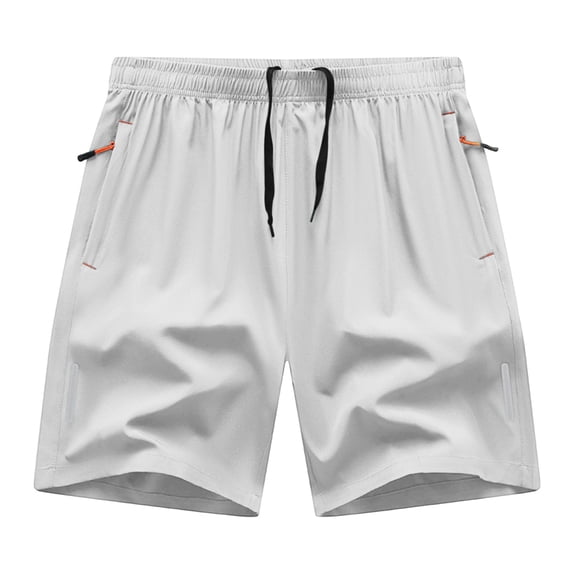 Chiccall Mens Outdoor Running Shorts Stretch Quick Dry Lightweight Gym Workout Elastic Waist Drawstring Shorts with Zipper Pockets