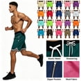thumbnail image 1 of Chiccall Mens Oversized Basketball Shorts Lightweight Quick Dry Breathable Active Shorts Big Elastic Waist Drawstring Gym Workout Shorts with Zipper Pockets Sizes S-5XL, 1 of 5