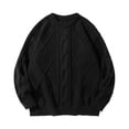 thumbnail image 1 of Chiccall Mens Oversized Sweater Crew Neck Cable Knit Sweaters Casual Vintage Long Sleeve Pullover Sweater, 1 of 5