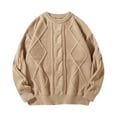 thumbnail image 1 of Chiccall Mens Oversized Sweater Crew Neck Cable Knit Sweaters Casual Vintage Long Sleeve Pullover Sweater, 1 of 5