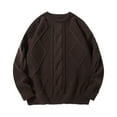 thumbnail image 1 of Chiccall Mens Oversized Sweater Crew Neck Cable Knit Sweaters Casual Vintage Long Sleeve Pullover Sweater, 1 of 7